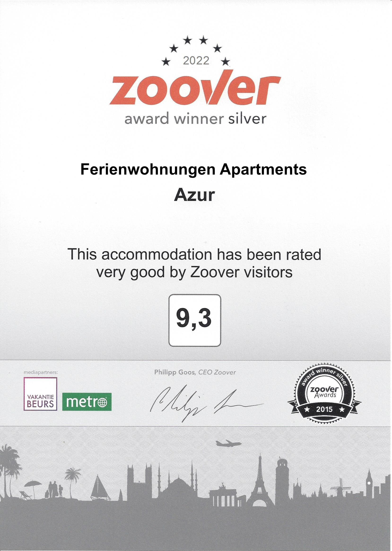 Zoover Apartments Azur 2022