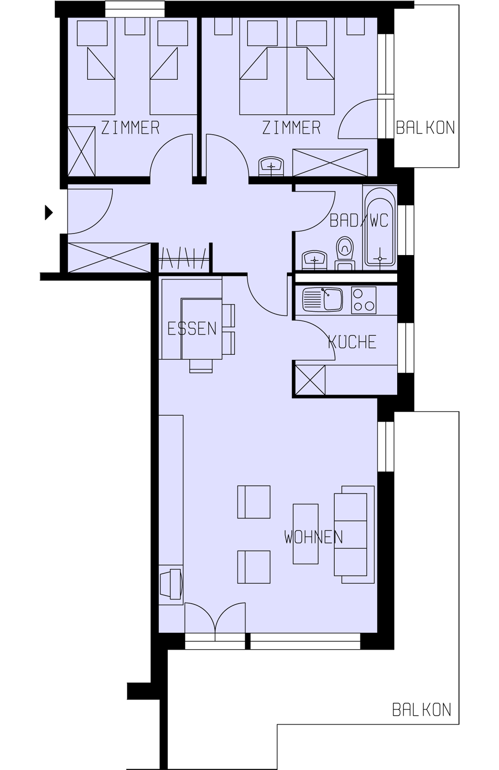 plan appartement 75m2 3 chambres
